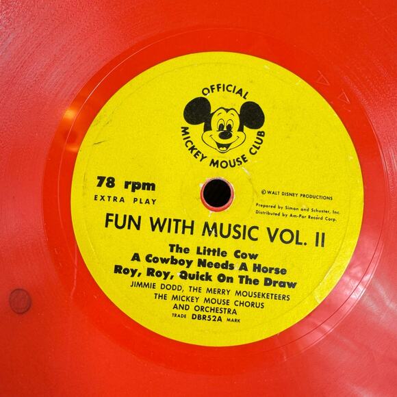 Walt Disney's Vintage 1955 Fun With Music Vol. II Record DBR52 Mickey Mouse Club - Picture 4 of 5